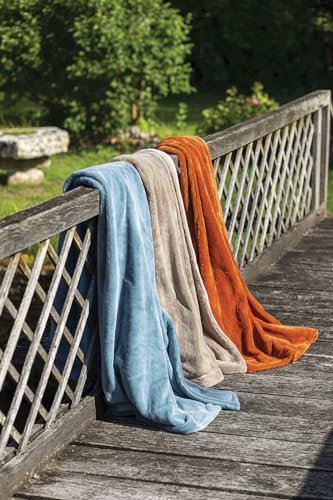 Toison d’or Mellow Decke, Polyester, Kunstpelz, einfarbig, 150 cm x 200 cm, Größe Blei