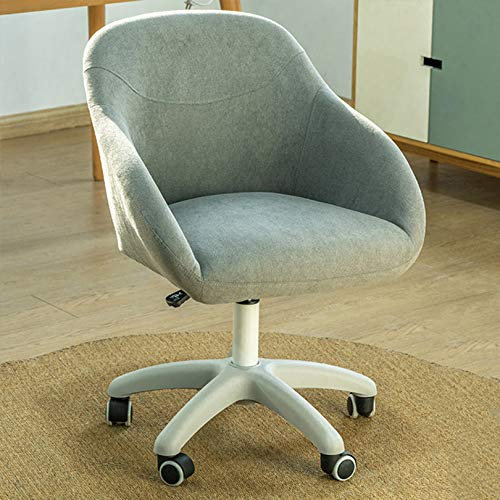 Drehstuhl, Verstellbarer Büro-Schreibtischstuhl, Bequeme Leinen-Make-up-Hocker mit mittlerer Rückenlehne, drehbarer armloser Bürostuhl, Lordosenstütze