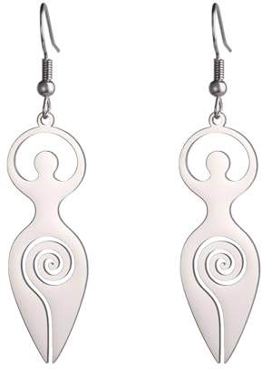 Spirale Fruchtbarkeitsgöttin Ohrring für Frauen Keltische Göttin der Fruchtbarkeit Ohrstecker Dreifache Mondgöttin Hexe Ohrhänger Schutzamulett Heidnischer Schmuck Geschenk