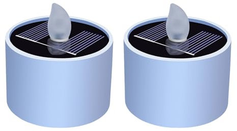 XNSHUN Solar Teelichter, 2 Stück Solar LED Kerze Außen Wasserdicht Kerzen, Flammenlose Kerzenlicht Solar, Romantische Deko Für Party Laterne Garten Outdoor Camping (2 Stück)