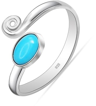 LeCalla 925 Sterling Silber Zehenringe für Frauen | Minimalistische offene einstellbare handgemachte Edelstein Zehenring | Frauen Manschette Zehenring Sommer Strand Fußschmuck