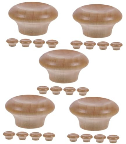 PRETYZOOM 5sets Pot Lid Knobs Replacement Wooden Cooker Knobs Small Lid for Saucepan Heat Pot Handle 5pcs*5