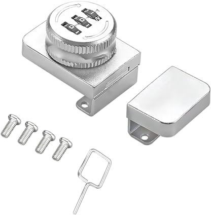 Ctyjia 1 Piezas Cerradura de Puerta de Vidrio, Cerradura Combinada, Cerradura de Gabinete de Vidrio de Puerta Doble para Gabinete de Vino/Exhibición