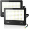 HAPYLUMI 100W LED Strahler Außen, 2 Stücke 10000LM Superhell LED Fluter 6500K Kaltweiß, IP67 Wasserdicht Scheinwerfer Außenstrahler, für Garten Werkstatt Terrasse Sportplatz