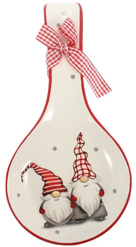 Amosfun Gnomi Di Natale Cucchiaio In Ceramica Resto Vacanza Gnome Babbo Natale Piatti Cucchiai Supporto Per Bacchette Salsa Di Natale Piatti Ciotola Per Immersione Anello Piatto Bustina