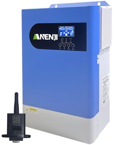 Aninerel 6200W Hybrid Wechselrichter 48V,arbeitet ohne Batterie, Parallelfunktion,Max. PV 500Vdc Reiner Sinus Wechselrichter 230V mit 120A MPPT Solarladeregler,Für Lithiumbatterien,mit WiFi-Modul