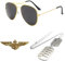 CWPFVQA 1 Stück Sonnenbrille, 1 Stück Pilotenabzeichen, 1 Stück Erkennungsmarke, Pilotenkostüm, Militärfan-Kostümzubehör, Geeignet Für Cosplay, Bühnenauftritt, Mottoparty