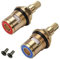 JDBlissful 2 Pièces Tête a Disques Céramique, Rotation Autour de 90 ° Ouverture, Matériau de Laiton, Cartouche Céramique 1/2 Tour, Cartouches Céramique Universelles, pour Douche, Cuisine, Jardin