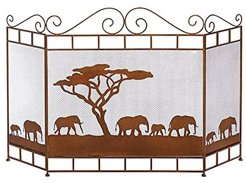 Fireplace Screen Guard, Funkenschutz für Kamine, Funkenschutz, 3-teilig, massives Schmiedeeisen, Funkenschutzgitter, Schutzgitter für Holzofen/offenes Feuer