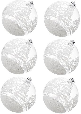 BUGUUYO 6stücke Weihnachtskugelanhänger Zum Aufhängen Weihnachtskugel-Dekoration Weihnachtsbaumkugel-Ornament Schneeball-deko Für Haus Und Garten