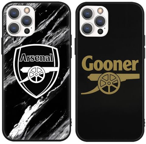 Yimctoie 2 Pack Black Phone Case for iPhone 11 Case 6,1,Cartoon Arsenal Football Club Pattern Cool Design Cover Soft Silicone TPU Shockproof Bumper Protective Matte Shell for Boys,Design