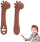 SGERUFZ 2 Pcs Cucchiaino Svezzamento in Silicone Morbido, Cucchiaino Apprendimento per Neonati, BPA-free, Posate Bambini Giraffa, Cucchiaino Alimentazione e Aiuto Dentizione per Bambini da 4 6+ Mesi