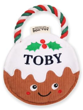 History & Heraldry Personalised Christmas Pudding Dog Toy (Toby)