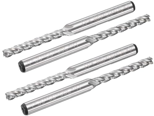 QUARKZMAN 4 Stück HSS-AL 4mm Schneiddurchmesser 6mm Schaft 4 Flöten Fräser Fräser Router Bits Aufwärtsspiralfräser Werkzeug für Holz PVC MDF Gravur