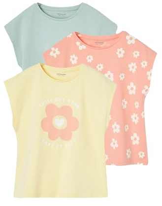 Vertbaudet 3er-Pack Mädchen T-Shirts Basic graublau 158