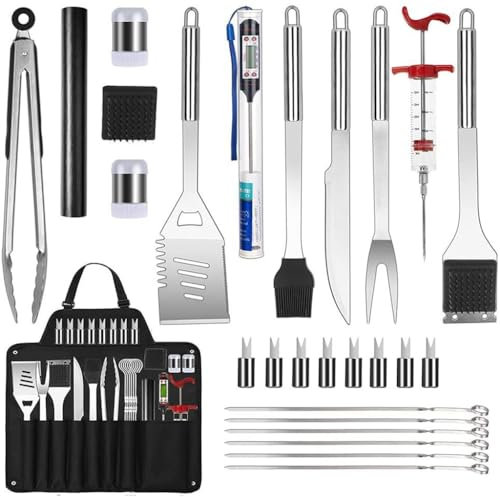 27-teiliges Grillschürzen-Set mit Schürze und Aufbewahrungstasche, Grillbesteck-Set