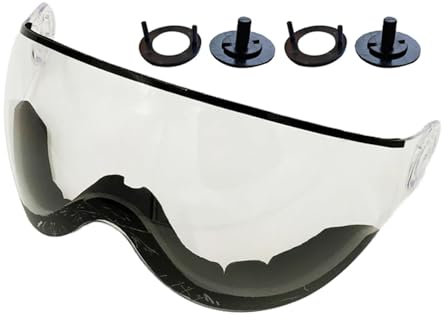 L6NqIAG Lente del Casco Visiera Visiera Accessorio for Attrezzatura da Sci all'aperto Visiera for Casco da Sci Lente di Ricambio Protezione UV Visiera per Casco da Moto(Transparent Lens)