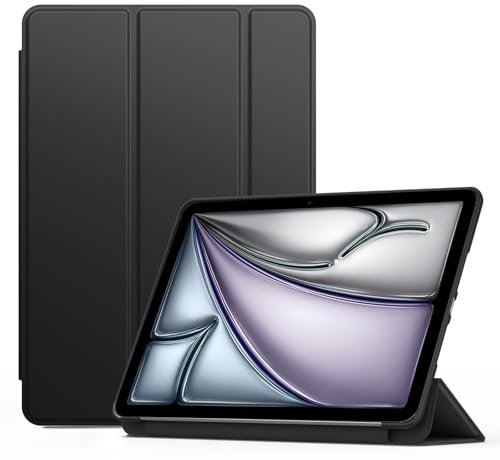 Case for iPad Air 11 inch 2025/2024 (M3/M2), Air 6th Generation and Air 5th/4th 10.9 inch(2022/2020) Soft Silicone Slim Cover, Multiple Angles, Auto Wakeup Function (Black)