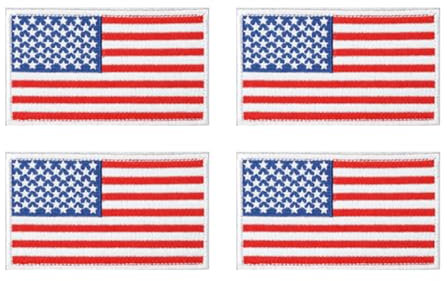4 Stück USA Flagge Patch Amerika Abzeichen Taktische Stickerei Aufnähen Iron on Sew on Emblem Patch Applikationen Jacken,DIY-Zubehör,Rucksack,Hosen,Biker,Mützen,Jeans,Uniformen,Hemden(White)