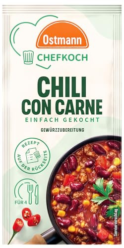 Ostmann Gewürze x Chefkoch - Chili Con Carne Gewürzzubereitung | Abgestimmt auf 4 Portionen | Inklusive Schritt-für-Schritt-Rezept und Mengenangaben | 15 g im Beutel