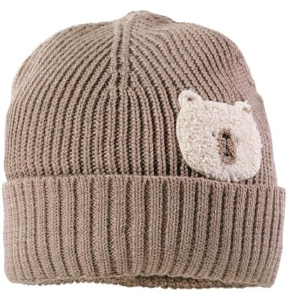 maximo MINI-Beanie, Bär, Umschlag Frotteestickerei, Vollfutter