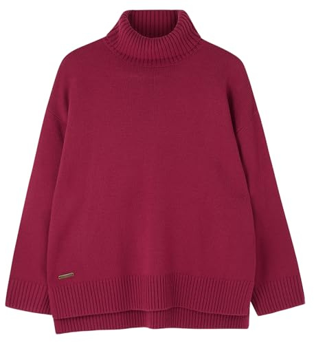 LightHouse Luisa Women's Fisherman Rib Jumper - Super Soft Single Jersey Yarn, Relaxed Fit with Dropped Sleeves, Cosy Double Layer Roll Neck & Cuff