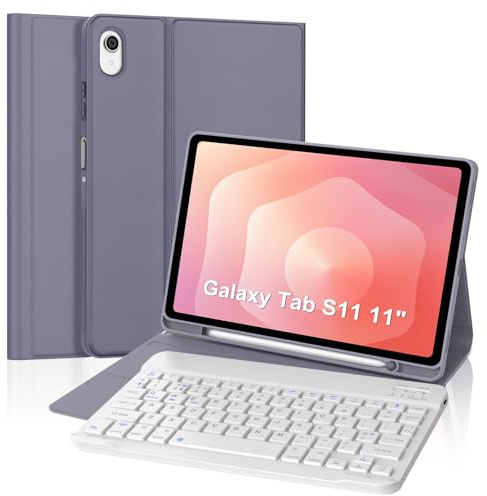 FOGARI Keyboard Case for Samsung Galaxy Tab S11 11 2025 - Magnetic Bluetooth Wireless UK Layout Keyboard Cover for Samsung Galaxy Tab S11 (SM-X730/SM-X736B), Violet