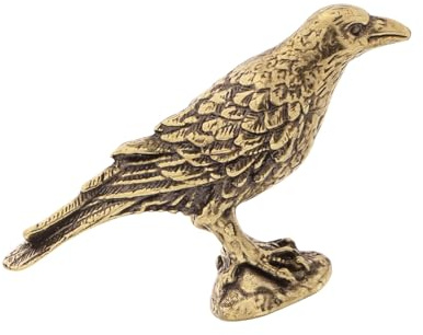 Zeiwohndc Raben-Statue, Figuren, Raben-Dekorationen, Skulptur, Messing, Tier, dekorative Objekte, Tischaufsätze für Büro, Heimdekoration, Tischdekoration