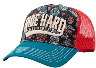 King Kerosin Ride Hard Trucker Cap Basecap Baseballcap Curved Brim Truckercap Meshcap Herren - Snapback, mit Schirm, Schirm Frühling-Sommer