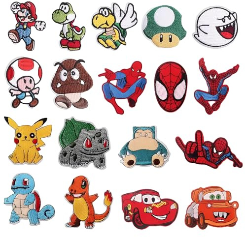 18 parches infantiles 5-9cm para reparar y decorar ropa, parches para ropa, parches ropa, parches pantalones niños
