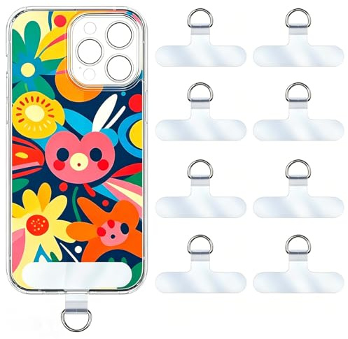 MIMISOLA Toppa per Cordino Cellulare, 8 Pezzi Gancio per Cellulare, Gancio per Telefono Adatto per Protegge il Cellulare Dalle Cadute