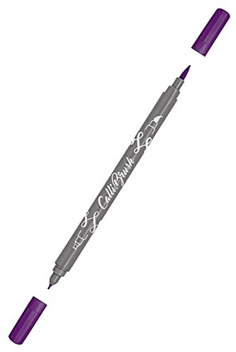 ONLINE Calli.Brush Pen mit Double-Tip, Pinsel- und Kalligraphie-Spitze, Handlettering Brush-Pens in verschiedenen Farben, bunte Bullet-Journal Stifte für Kalligrafie, Aquarell, Farbe: Lila