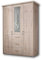 Stella Trading KOMFORT Eleganter Kleiderschrank im Landhausstil 3-türig - Vielseitiger Drehtürenschrank mit Spiegeltür in Eiche San Remo - 150 x 212 x 62 cm (B/H/T)