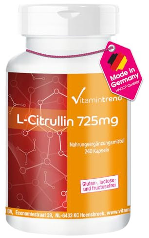 L-Citrullin 725mg - 240 Kapseln - vegan - hochdosiert | Vitamintrend®