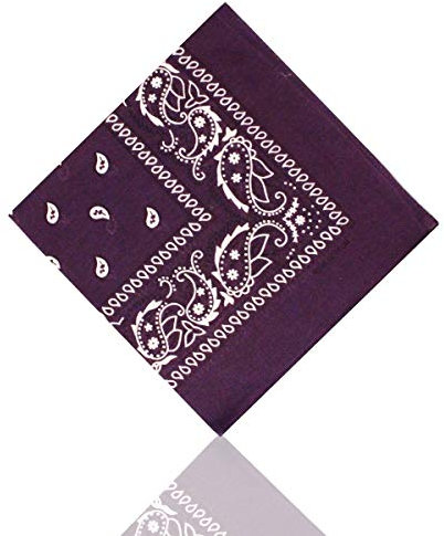 ledermodefashion 3er 6er 12 er Set Bandana Tuch versch Farben 100% Baumwolle Kopftuch Halstuch Nickituch Schal (Dunkel Lila)