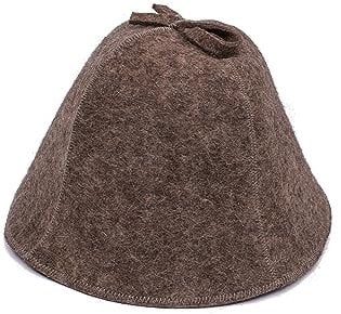 Ger3as - Gorro de Sauna, 100% Fieltro de Lana con Bordado para Hombre y Mujer, Gorro de Bienestar