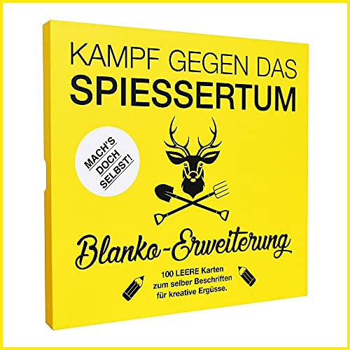 KAMPFHUMMEL Kampf gegen das Spiessertum - Mach's doch selbst! Die Blanko Erweiterung mit 100 leeren Spielkarten für Deine eigenen fiesen Karten.