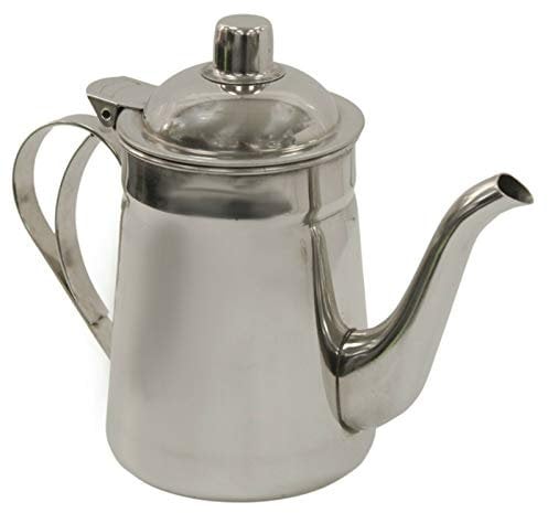 1L Stainless Steel Teapot 4 Cup Silver Mirror Polished Airline Tea Coffee Pot