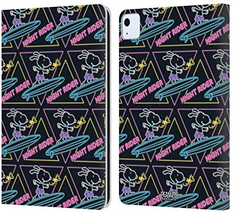 Head Case Designs Offizielle Peanuts Nacht Fahrer Snoopy Aloha Disco Leder-Wallet-Hülle Kompatibel mit Apple iPad Air 11 2020/2022/2024/2025
