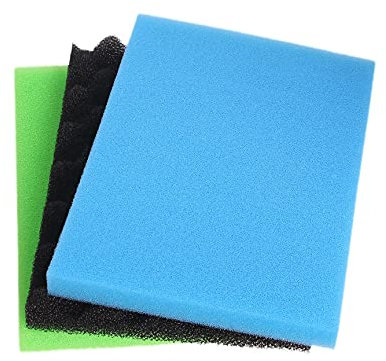 INGVIEE Compatible Mousse Filtrant pour Blagdon Mini-Pond 4500L et 6000L Modèle (1x Noir Gros, 1x Vert Moyen, 1x Bleu Fin)