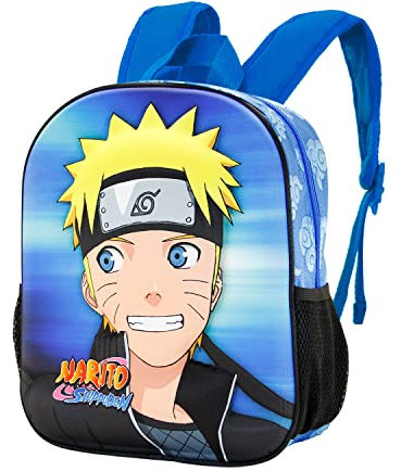 Naruto-Mochila 3D Pequeña, 26 x 31 cm, Capacidad 8.5 L, Azul Watching