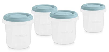 Miniland - Set de 4 herméticos de 250 ml para comida. Turquesa. Set 4 Ocean, 89464