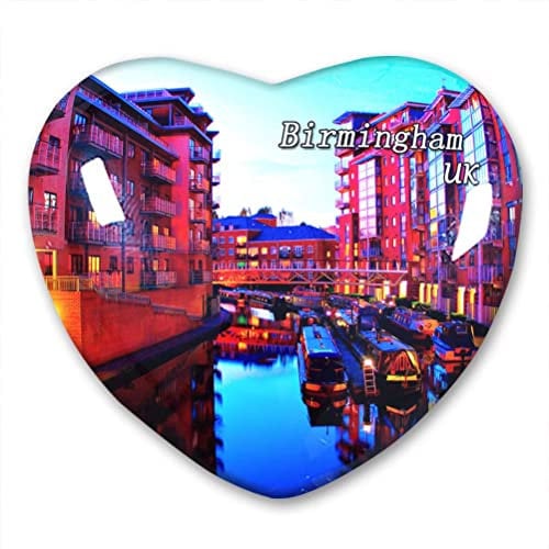 UK Birmingham Fridge Magnet Refrigerator Stickers Collection Decorative Magnet Travel Souvenir Heart-Shaped Crystal Glass