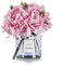 BLOSMON Artificial Flowers in Vase Decoration Lilac Peony Fake Flower with Glass Vases for Table Decorations Small Floral Arrangements Indoor Room Window Desk Centrepiece Silk Plant Bouquet Decor