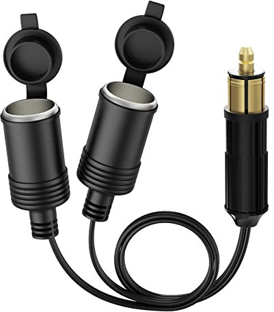 Enchufe DIN Hella hembra, enchufe din estándar europeo a toma de encendedor de cigarrillos hembra de 12 V/24 V (DIN a 2)