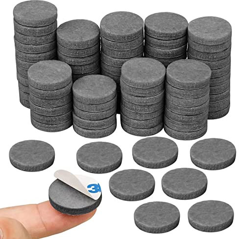 Mooshy 80pcs Furniture Pads Floor Protectors, Self Adhesive Felt Chair Leg Protectors 25mm,5mm Thick Anti Scratch Felt Pads Furniture Feet Pads for Chair, Table, Wardrobe, Sofa Grey