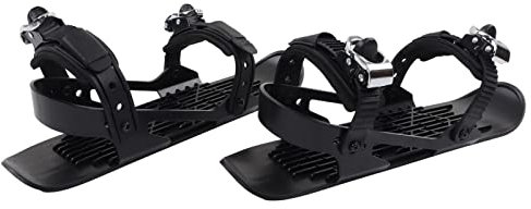 fansheng Mini Short Ski Skates, Portable Snow Skate mit Einstellbarer Bindung für Männer Frauen Erwachsene Anfänger, Schnee-Ski-Schuh für Skifahren, Winter-Outdoor-Sport, Schlittschuhe (Schwarz)