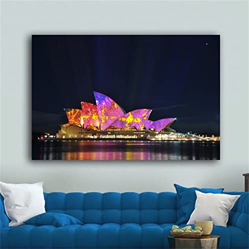 DIY 5D Diamond Painting Set,Opernhaus Sydney Full Drill Diamant Painting Bilder für Erwachsene Kinder Kristall Strass Stickerei Kreuzstich Arts Craft für Home Wand Décor Square Drill,30x40cm