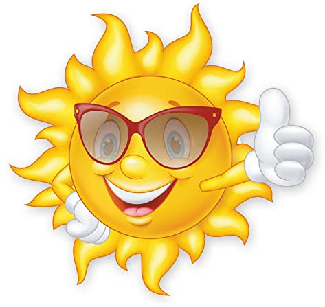 Aufkleber Smile Sonne mit Sonnenbrille 11 cm I Selbstklebend UV-Schutzlaminiert Witterungsbeständig I Koffer Laptop Wohnmobil Lustig Sommer I Kfz731
