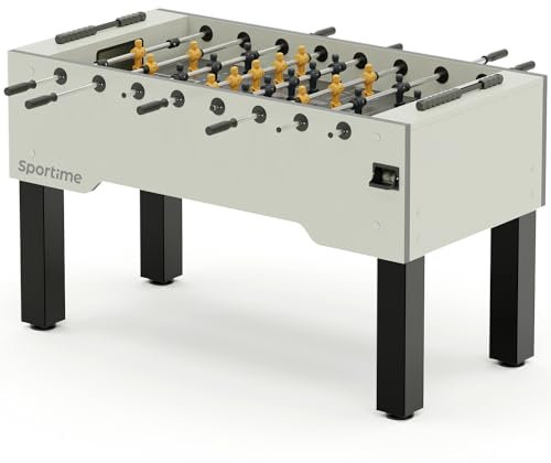 Sportime Tischkicker | Hurricane | Chrome-Kickerstangen, 2,2 mm Wandstärke | (R) Evolution Spielfeld, 20 mm High-Pressure-Laminat | Guardian Gleitlager | 5 Jahre Garantie
